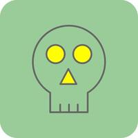 Skull Filled Yellow Icon vector