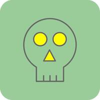 Skull Filled Yellow Icon vector