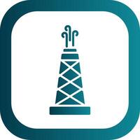 Oil Field Glyph Gradient Round Corner Icon vector