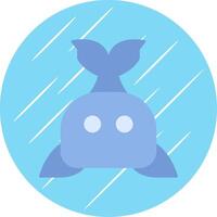 Whale Flat Blue Circle Icon vector