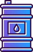 Oil Barrel Gradient Filled Icon vector