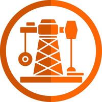 Oil Mining Glyph Orange Circle Icon vector
