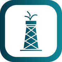 Oil Tower Glyph Gradient Round Corner Icon vector