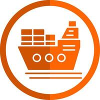 Ship Glyph Orange Circle Icon vector