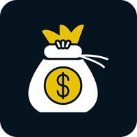 Money Bag Glyph Two Color Icon vector