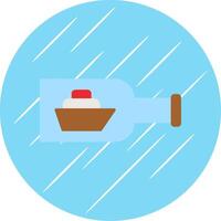 Ship In A Bottle Flat Blue Circle Icon vector