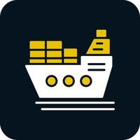 Ship Glyph Two Color Icon vector