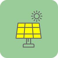 solar panel lleno amarillo icono vector