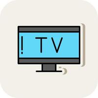 Tv Line Filled White Shadow Icon vector