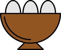 Egg Bowl Line Filled White Shadow Icon vector
