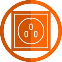 Socket Glyph Orange Circle Icon vector