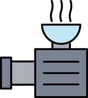 Meat Grinder Line Filled White Shadow Icon vector