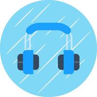 Earphone Flat Blue Circle Icon vector