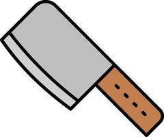 Cleaver Line Filled White Shadow Icon vector