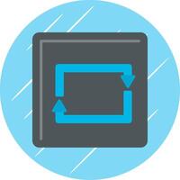 Rectangular Arrow Flat Blue Circle Icon vector