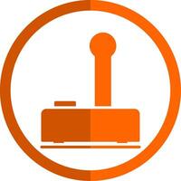 Joystick Glyph Orange Circle Icon vector