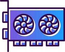 Graphic Card Gradient Filled Icon vector