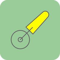 Pizza Cutter Filled Yellow Icon vector