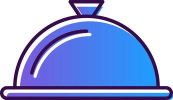 Serving Dish Gradient Filled Icon vector