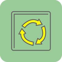 Roundabout Filled Yellow Icon vector