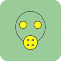 Gas Mask Filled Yellow Icon vector