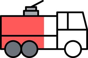 Fire Truck Filled Half Cut Icon vector
