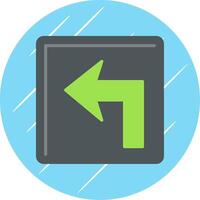 Turn Left Flat Blue Circle Icon vector