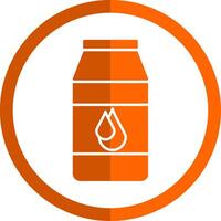 Milk Glyph Orange Circle Icon vector