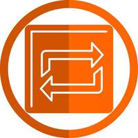 Repeat Glyph Orange Circle Icon vector