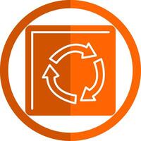 Roundabout Glyph Orange Circle Icon vector