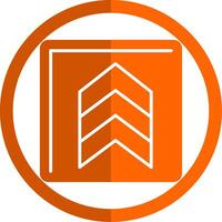 Up Chevron Glyph Orange Circle Icon vector