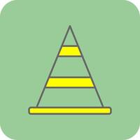 Cone Filled Yellow Icon vector