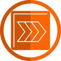 Right Chevron Glyph Orange Circle Icon vector