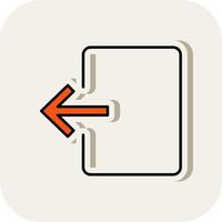 Exit Door Line Filled White Shadow Icon vector