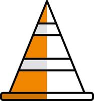 Cone Filled Half Cut Icon vector