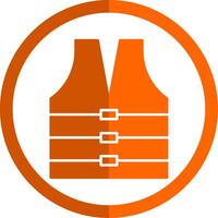 Life Jacket Glyph Orange Circle Icon vector