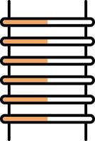Step Ladder Filled Half Cut Icon vector