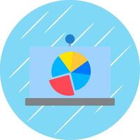 Pie Chart Flat Blue Circle Icon vector