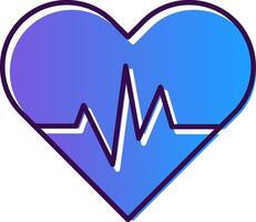 Heart Beat Gradient Filled Icon vector