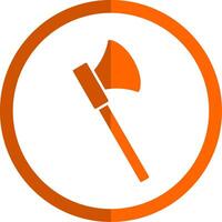 Axe Glyph Orange Circle Icon vector