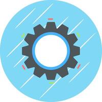 Settings Flat Blue Circle Icon vector