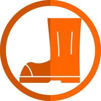 Boot Glyph Orange Circle Icon vector