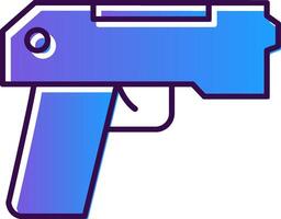 Pistol Gradient Filled Icon vector