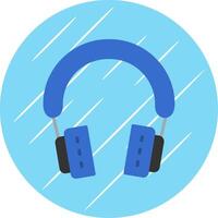 Headphones Flat Blue Circle Icon vector