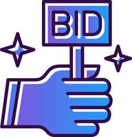 Bid Gradient Filled Icon vector