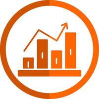 Stock Market Glyph Orange Circle Icon vector
