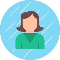 Female Avatar Flat Blue Circle Icon vector