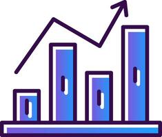 Stock Market Gradient Filled Icon vector