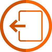 Exit Door Glyph Orange Circle Icon vector