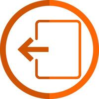 Exit Door Glyph Orange Circle Icon vector